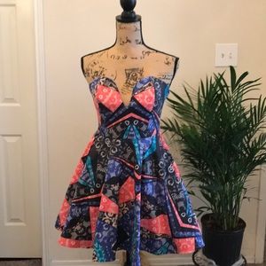 Nasty Gal Colored Lace and Crushed Glass dress